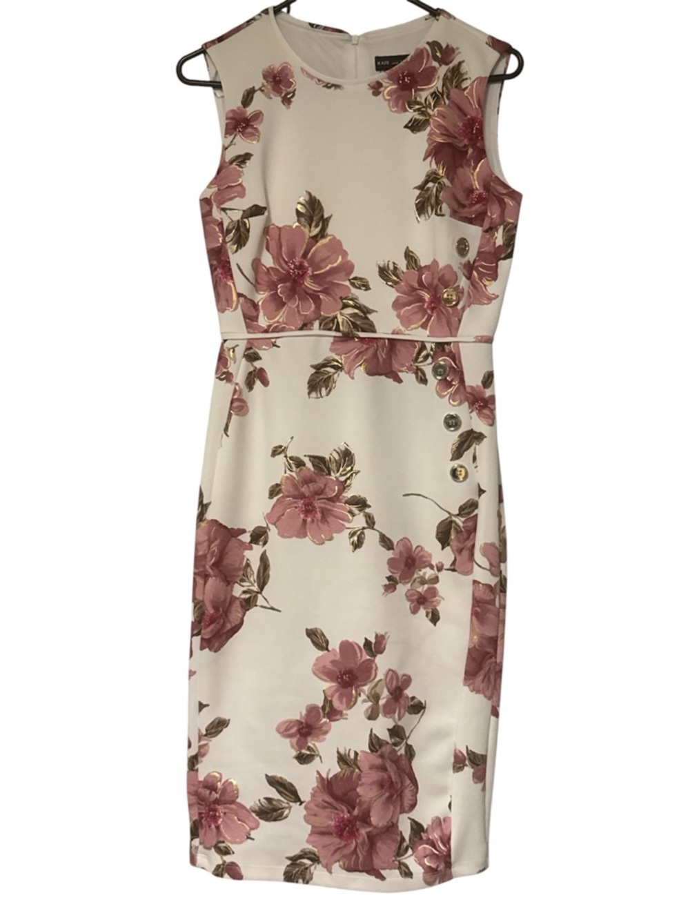 KATE and LILY  Cream Dress with Dusty Rose Floral Print SZ 4